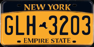 NY license plate GLH3203