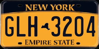 NY license plate GLH3204