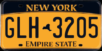 NY license plate GLH3205