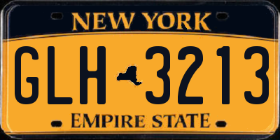 NY license plate GLH3213