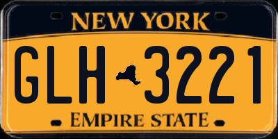 NY license plate GLH3221