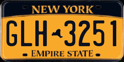 NY license plate GLH3251