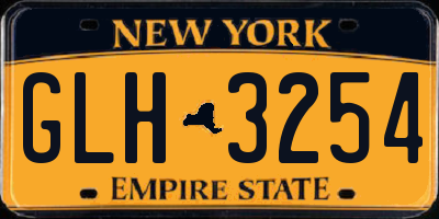 NY license plate GLH3254