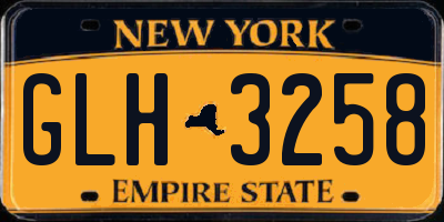 NY license plate GLH3258