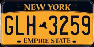 NY license plate GLH3259