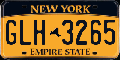 NY license plate GLH3265