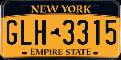NY license plate GLH3315