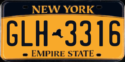 NY license plate GLH3316