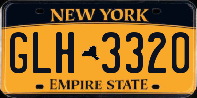 NY license plate GLH3320