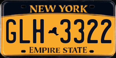 NY license plate GLH3322