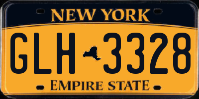NY license plate GLH3328