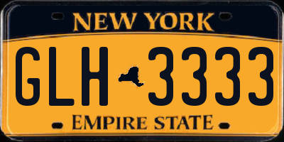 NY license plate GLH3333