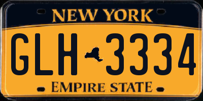 NY license plate GLH3334