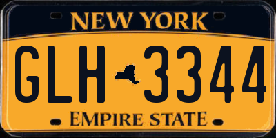 NY license plate GLH3344