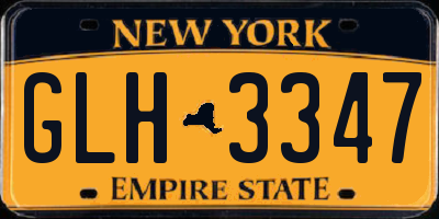 NY license plate GLH3347