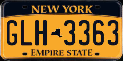 NY license plate GLH3363