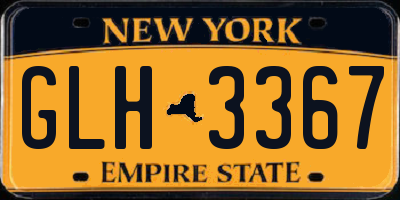 NY license plate GLH3367