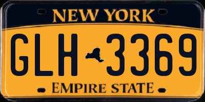 NY license plate GLH3369