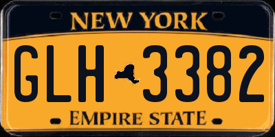 NY license plate GLH3382