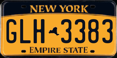 NY license plate GLH3383