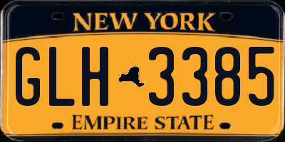 NY license plate GLH3385
