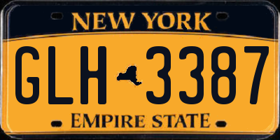 NY license plate GLH3387