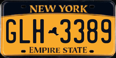 NY license plate GLH3389