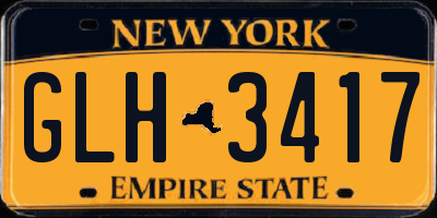 NY license plate GLH3417