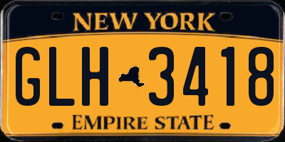 NY license plate GLH3418