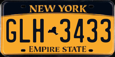 NY license plate GLH3433