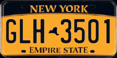 NY license plate GLH3501