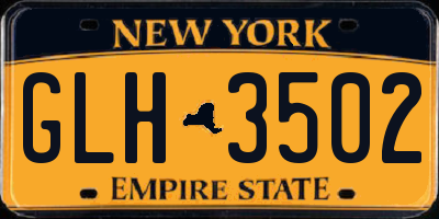 NY license plate GLH3502
