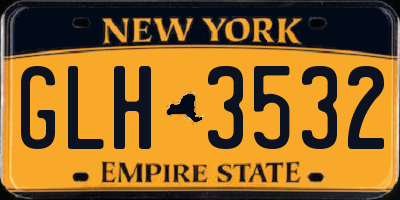 NY license plate GLH3532