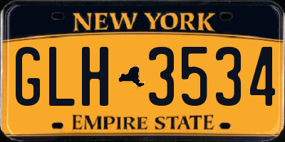 NY license plate GLH3534