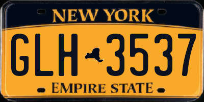 NY license plate GLH3537