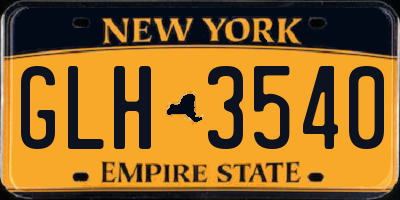 NY license plate GLH3540