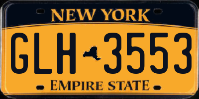 NY license plate GLH3553