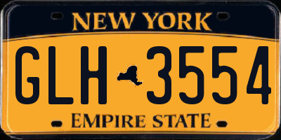 NY license plate GLH3554