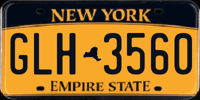 NY license plate GLH3560