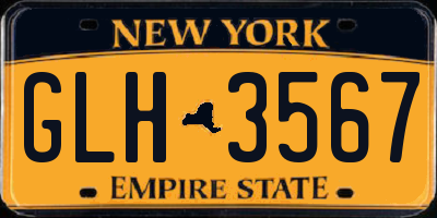 NY license plate GLH3567