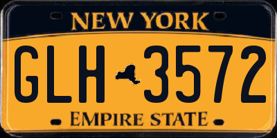 NY license plate GLH3572