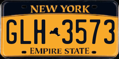 NY license plate GLH3573