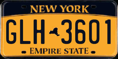 NY license plate GLH3601