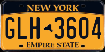 NY license plate GLH3604