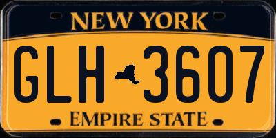 NY license plate GLH3607