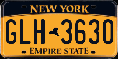 NY license plate GLH3630
