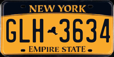 NY license plate GLH3634