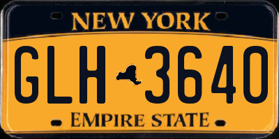 NY license plate GLH3640