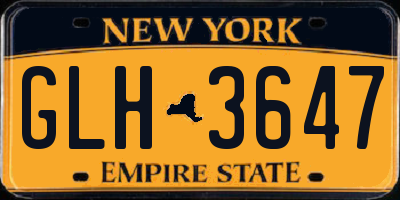 NY license plate GLH3647