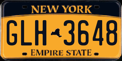 NY license plate GLH3648